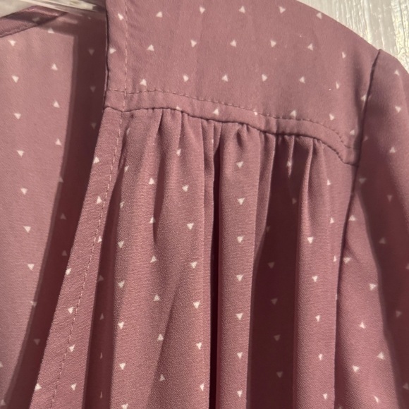 Lulu Polka Dot Wrap Dress in Mauve Size: M - Picture 3 of 10